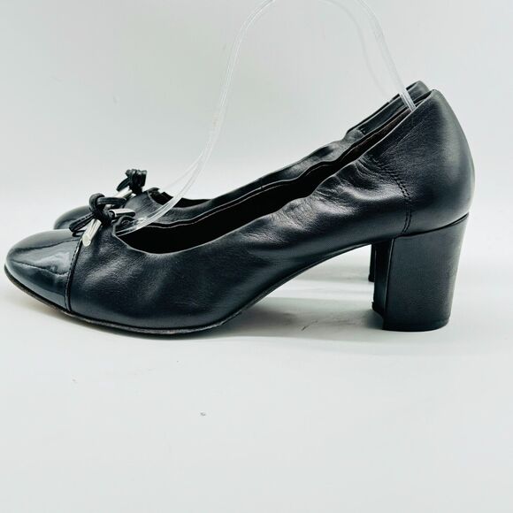 AGL Shoes Womens EU 39 US 9 Black Leather Heels Cap Toe Pumps Attilo Giusti - Picture 5 of 12